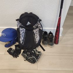 Baseball Gear (bat, gloves, helmet, batting gloves, cleats)