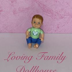 Hard to Find Fisher Price Loving Family Dollhouse baby boy doll HTF