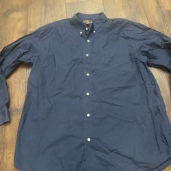 Men’s Navy Blue Long Sleeve Button Shirt Size XXL By Steve & Barry #14
