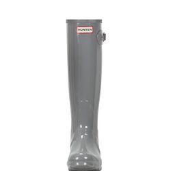 Hunter Women's Original Tall Gloss Rain Boots Grey Size US 6 Glossy Gray