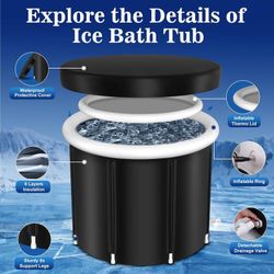 Cold Plunge Tub with Cover and Lid, 110 Gal