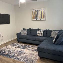 Rooms To Go Sectional (Color Navy Blue) 