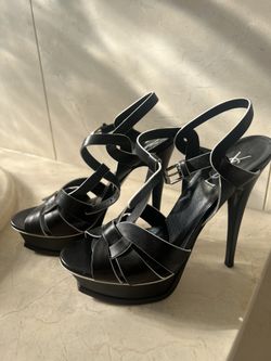 YSL TRIBUTE PLATFORM SANDALS IN SMOOTH LEATHER