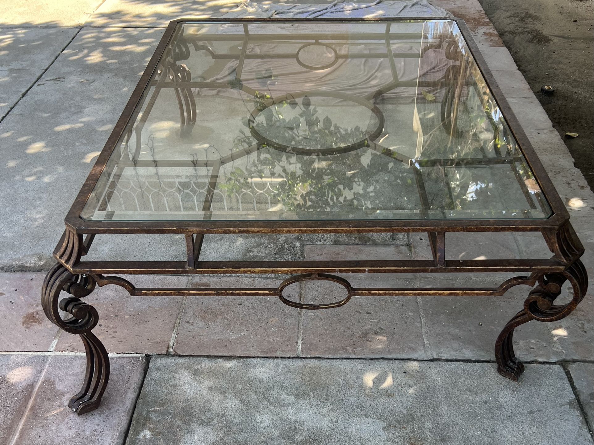 Coffee Table Glass Top Custom Wrought Iron