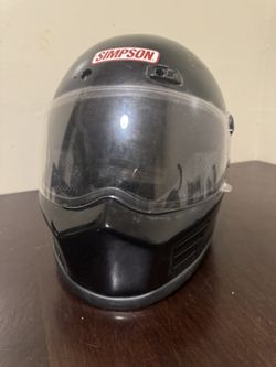 Simpson Motorcycle Helmet Black Gloves Included