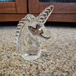 Clear Glass Unicorn Figurine