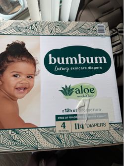 bumbum Luxury Skincare Disposable Diapers - Size 4 - 114ct