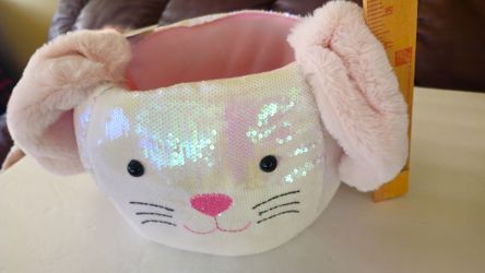N. Peoria brand new sequin easter bunny basket fluffy ears description Has Pickup Location Options