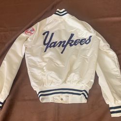 Vintage 1980’s NY Yankees Youth Satin  Bomber Jacket
