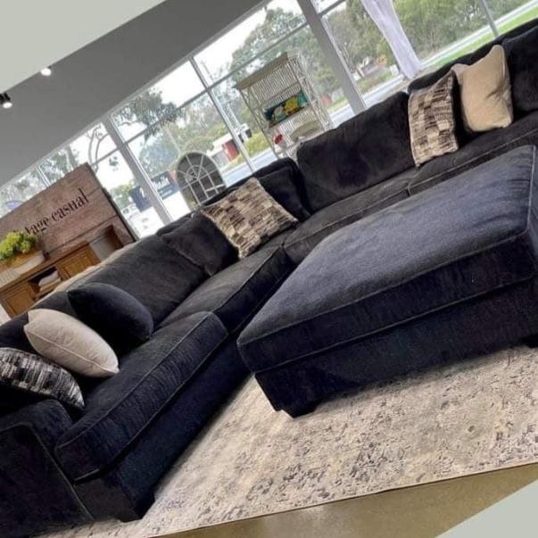Lavernett Charcoal 3pc Symmetrical Sectional Sofa  