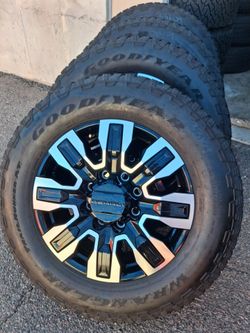 2025 OEM ORIGINAL TAKEOFFS GMC SIERRA DENALI ULTIMATE 20 INCH TIRES GOODYEAR ALL-TERRAIN 75 % $ 995 FIRM.