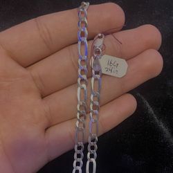 925 Silver Figaro Chain 24 Inches 