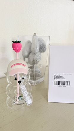 Starbucks CUP bearista drink strawberry Bear cup