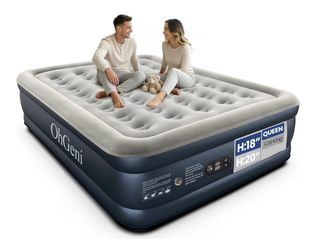 OhGeni Air Mattress Queen with Built in Pump, Ideal Alternative to a Bed, Blow Up Colchones Inflables Mattress for Guests, Portable Air Mattresses, 18