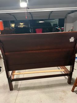 Dark Wood queen Bed Frame with Headboard