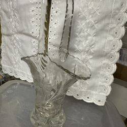 Vintage Glass Decorative Basket 
