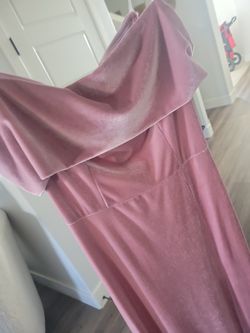 Beautiful Rose Pink Velvet Dress