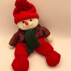 Vintage Snowman Beanie Christmas Plush