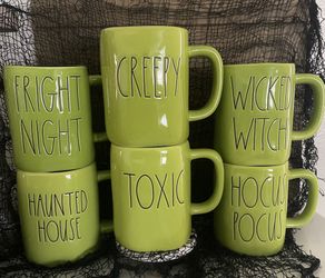 Rae Dunn Green Halloween Mugs ❗️5️⃣‼️each