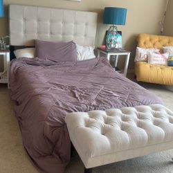 Full Size Bedframe /headboard/bench And Dresser 