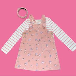 Babygirl Pink Floral Overalls