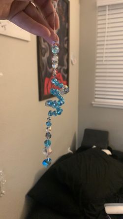 Blue Crystal Beaded Hanging Ornament
