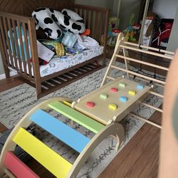 Montessori 5-in-1 Wooden Climbing Toys Picker Triangle