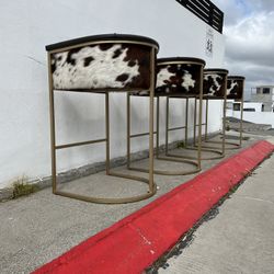 Cowhide Barstools Countertop  Leather Chairs 