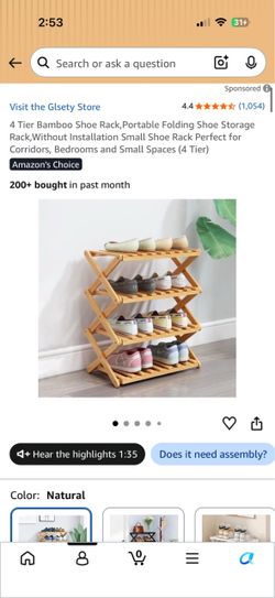 Four Tier Foldable Shoe Rack