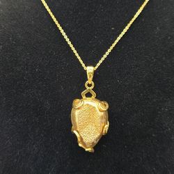 Golden Druzy Wrapped Necklace 