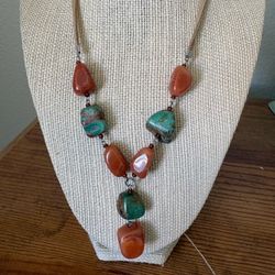 Vintage women’s necklace authentic stones