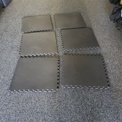 6 Piece Exercise Floor Mats With Border Pieces