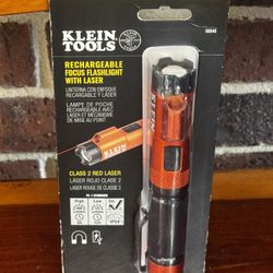 $30 New Klein Tools Rechargeable Focus Flashlight with Laser, 350 Lumens, 2 Modes