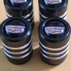 Cadillac 4 Pack Black Valve Stem Cap