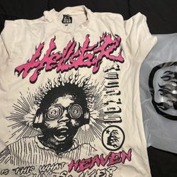 White & Pink Oversized Hellstar Shirt