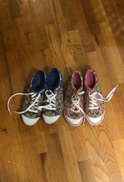 Coach shoes pink and blue