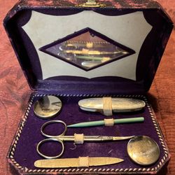 6pc Vintage Manicure Set In Case-Germany