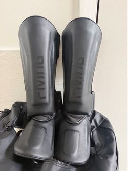 Muay Thai gloves and shin guards