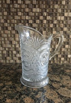 Decorative glass pitcher