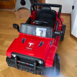 Child Red Jeep electric car