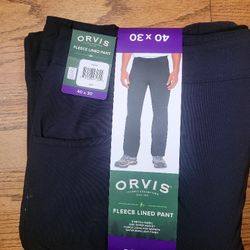 Brand New Men's Orvis Fleece Lined Pants 