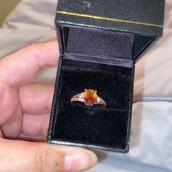 Yellow-Pink/Purple Ombre Gem with Silver