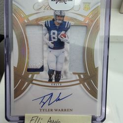 2025 Flawless Tyler Warren RPA 13/25 🔥 Dual Patch Auto Colts Rookie SP