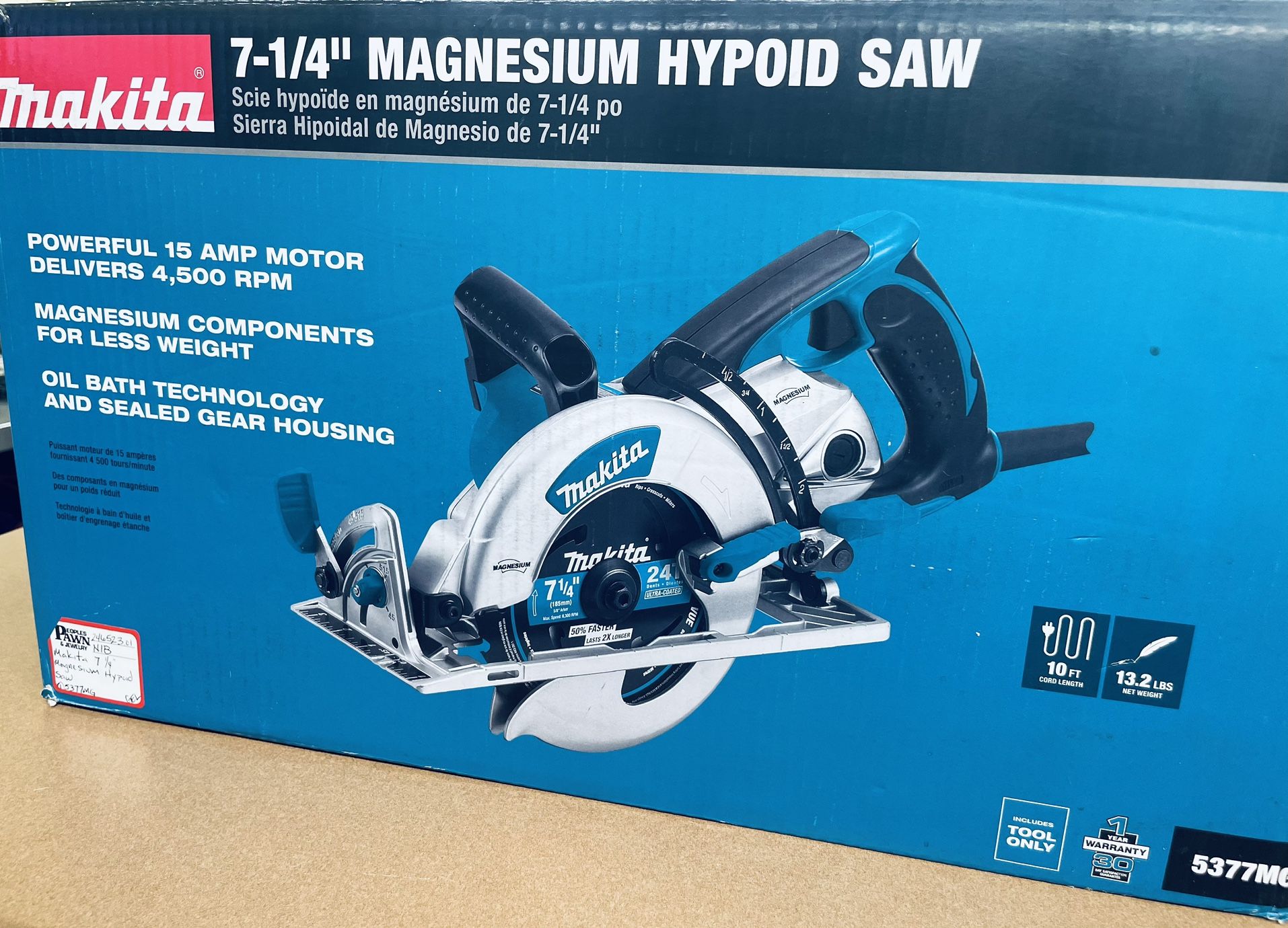 Makita 7.25” Magnesium Hypoid Saw *NEW!