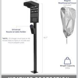 VIVO Outdoor EV Charging Stand, Weather Protection Hood, Pedestal for Charging Station, Floor Mounted, All Weather, Electric Vehicle Pile, Stainless S