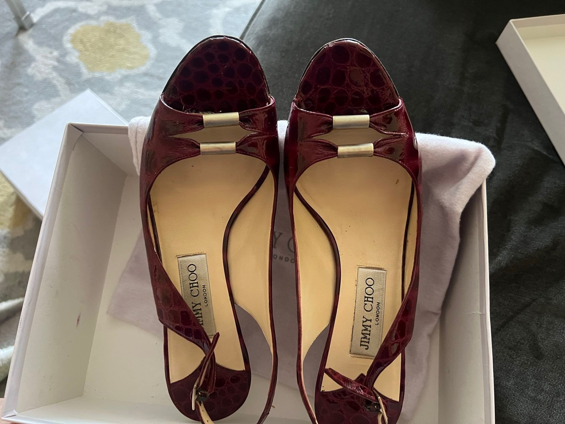 Jimmy Choo Peep-Toe Slingbacks 40