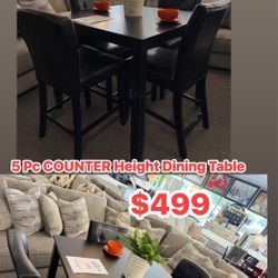 5 Pc COUNTER Height Table Set 