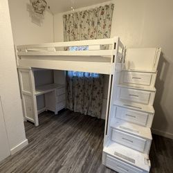 Loft Bed With Desk Drawers And Mattress
