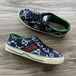 GUCCI tennis 1877 GG Monogram Low Blue Size 10 US (9 UK) / EU 43 Mens
