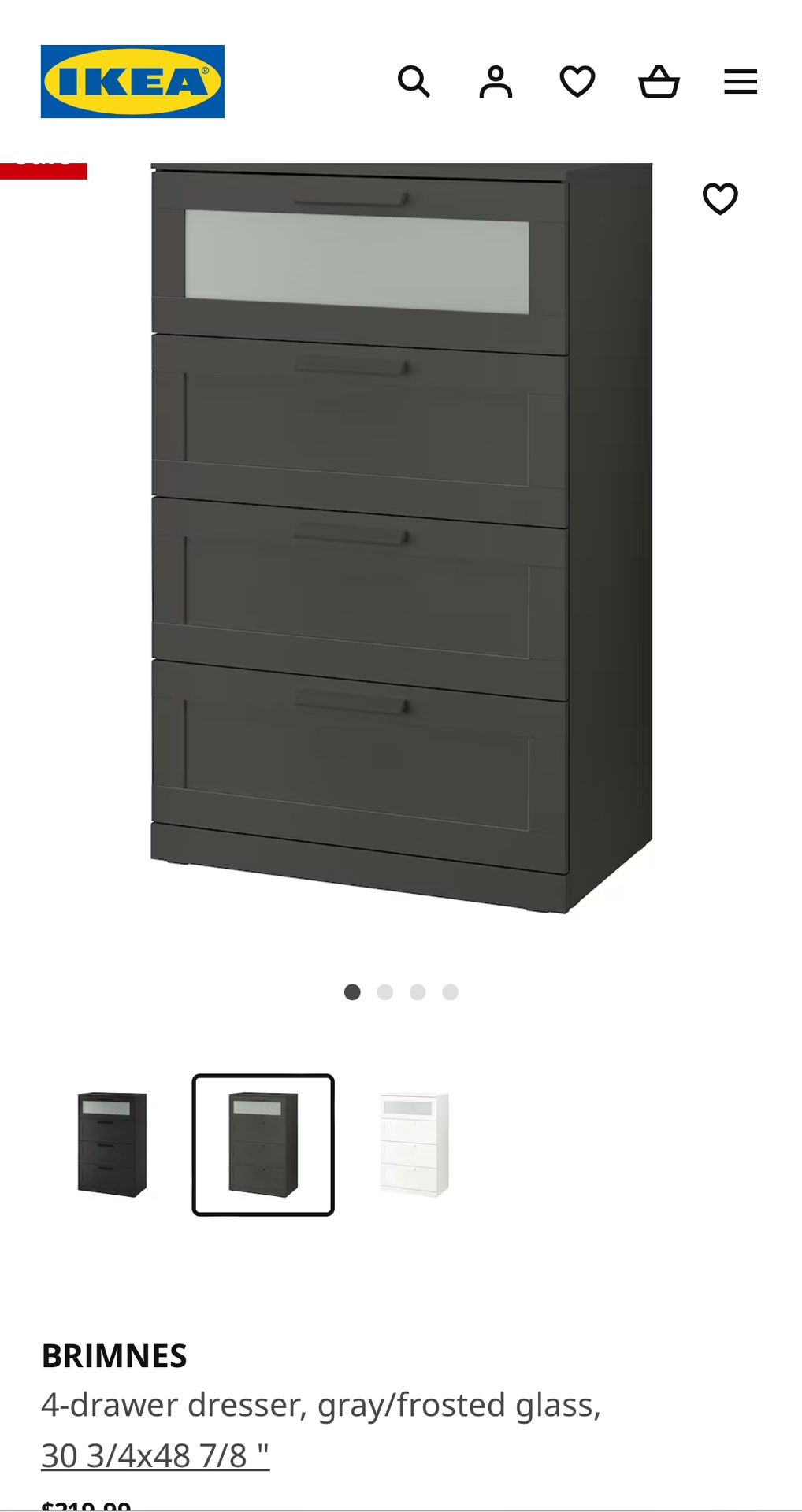 brimnes 4 drawer dresser black frosted glass Ikea Brimnes 4 Drawer Frosted Glass Dresser